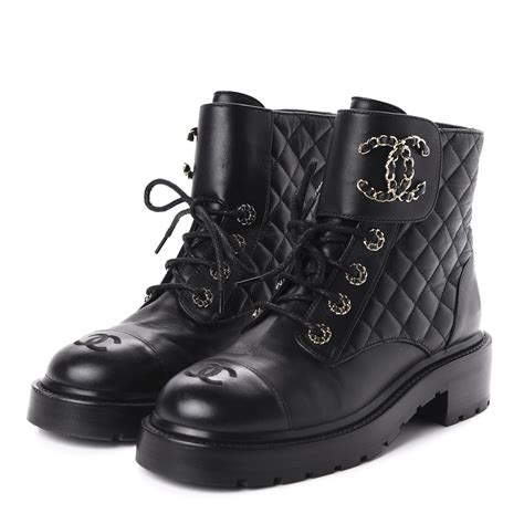 chanel lace up shoes price|Chanel combat boots.